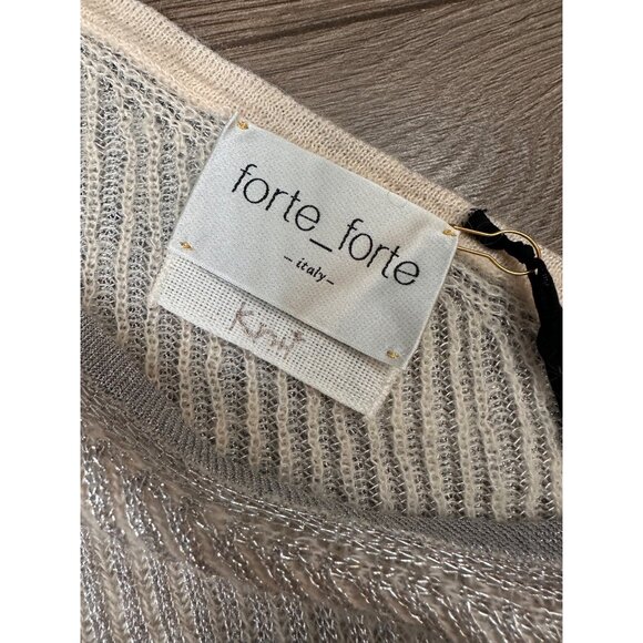 Forte Forte Shiny Metal Mohair One Shoulder Jumper In Silver XS - Picture 8 of 14